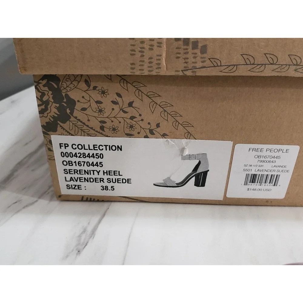 NEW WITH‎ BOX Free People Lavender Suede Serenity Heel SIZE 38.5 / 8.5